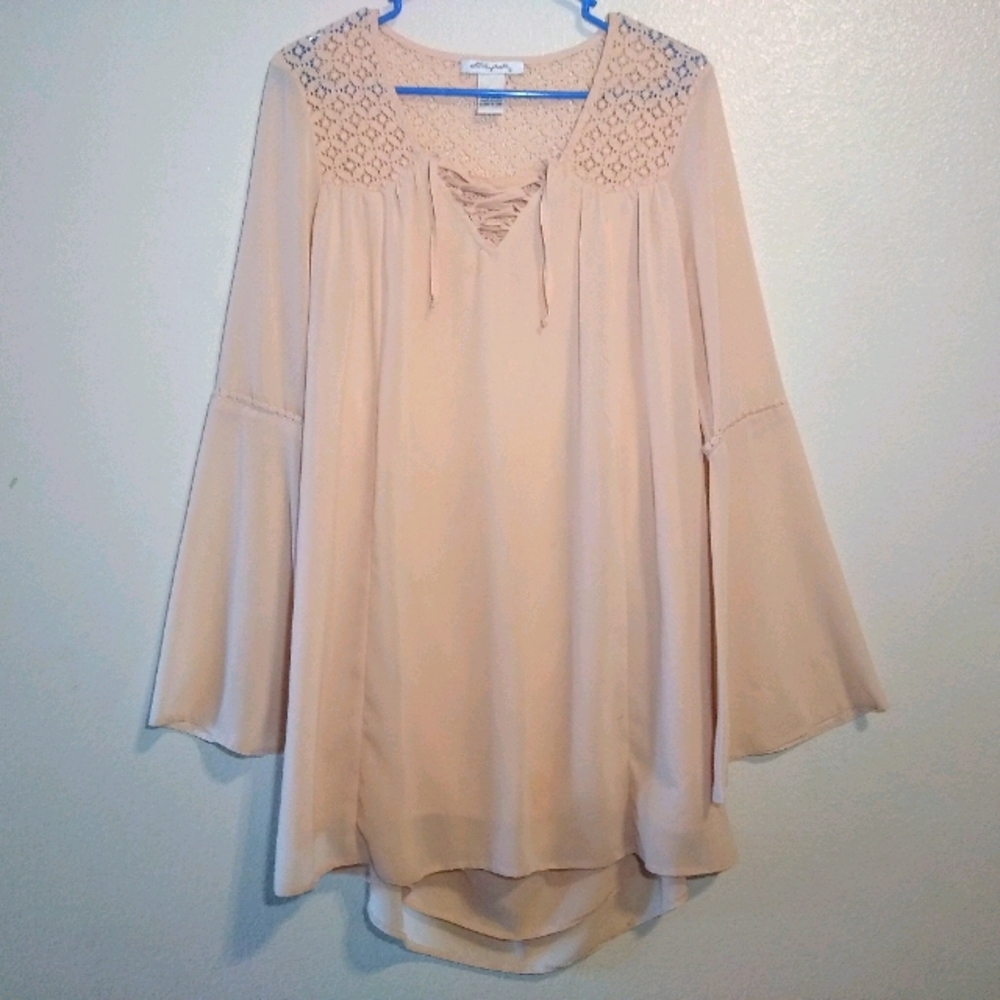 Ultra Pink Light Pink Women's Open Back Blouse Sm